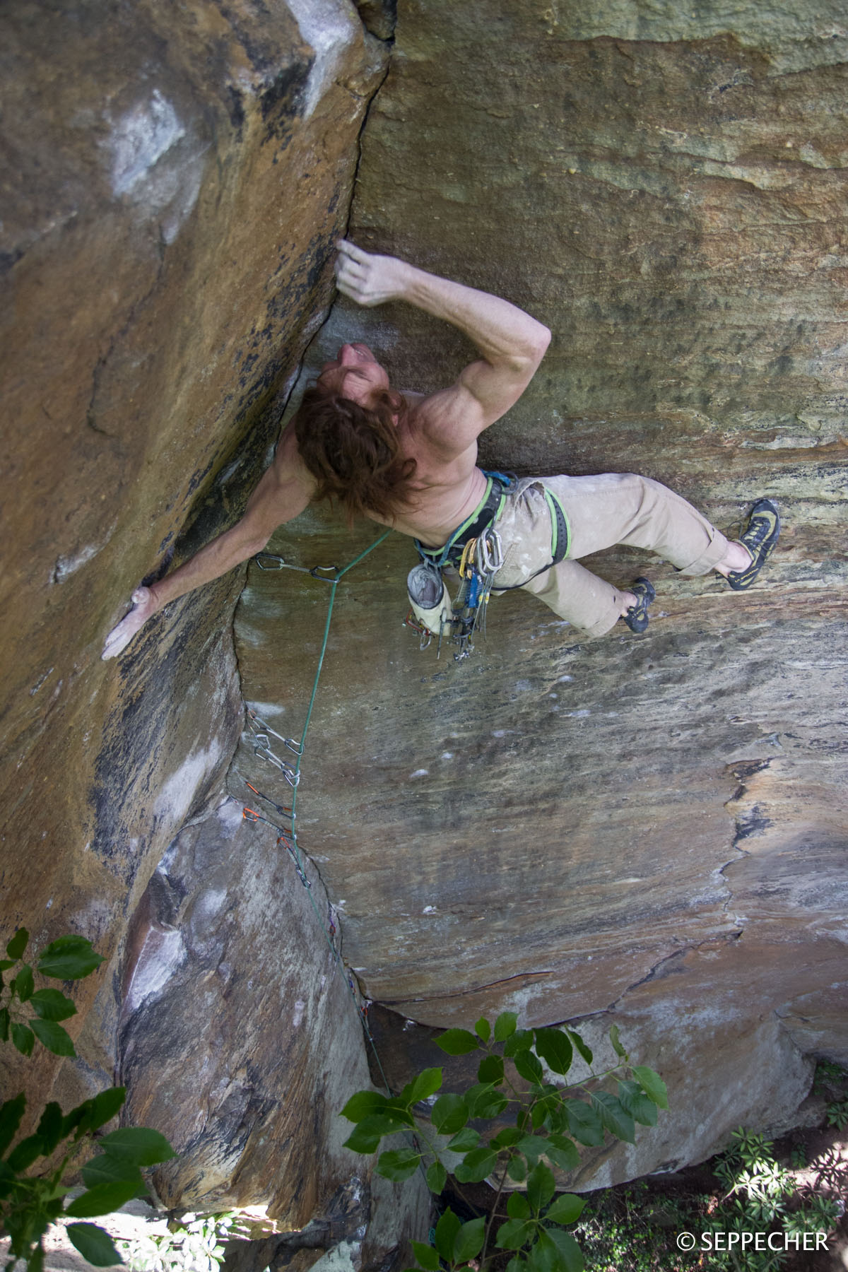 Adrew in the FA of the hardest trad in the red 5.14-.